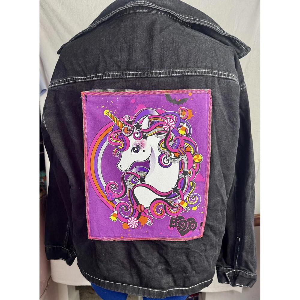 Two Face Threads Black Denim Jacket Changeable Pa… - image 3